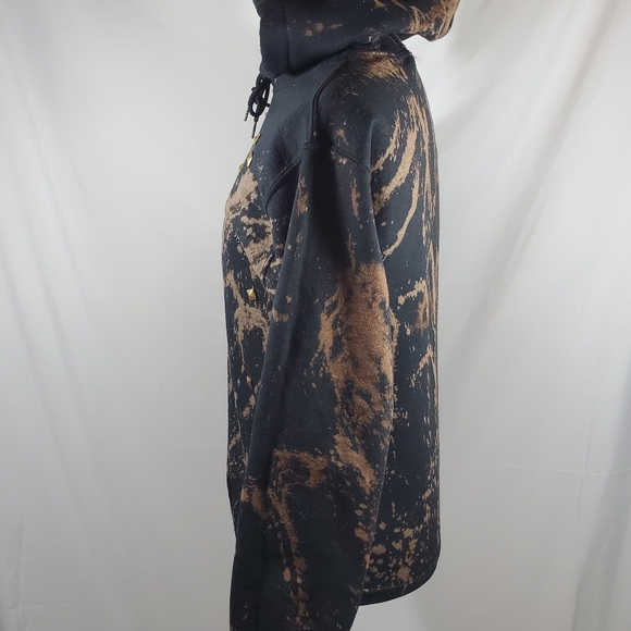 Bleached Black Hooded Sweatshirt - Picture 4 of 5